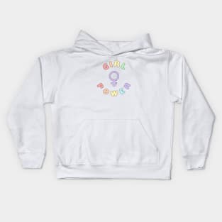 Girl Power Pastel Colors Kids Hoodie